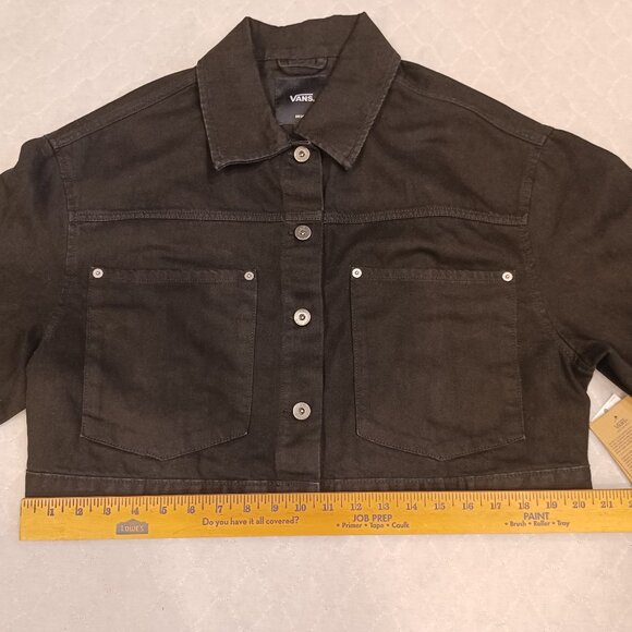 Vans Girl's Medium Jean Jacket Raynes Crop Trucker Black VN000G8SBLK - Picture 7 of 10